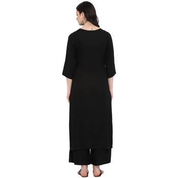 Black Color Digital Print straight Rayon kurta 3
