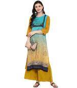 Mustard Color Digital Print straight Rayon kurta