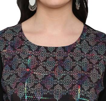 Black Color Digital Print straight Rayon kurta 5