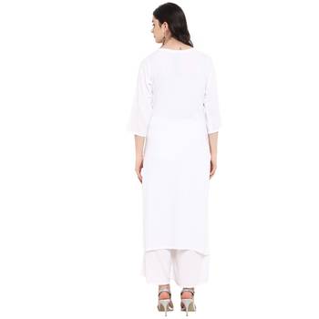 Peach Color Digital Print straight Rayon kurta 3