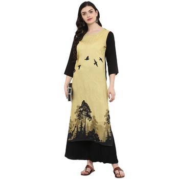 Multi Color Digital Print straight Rayon kurta 1