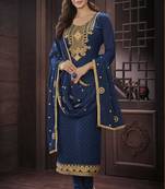 Blue embroidered georgette salwar