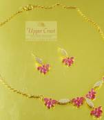 CZ AD Ruby Necklace Jewellery Set