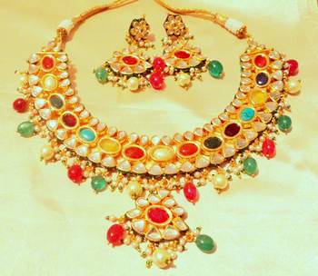 Multicolor Kundan Necklace Sets 2