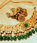 Green Jaipuri Kundan Necklace Sets