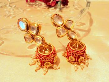 Red Kundan 22K Hasli Necklace Sets 3