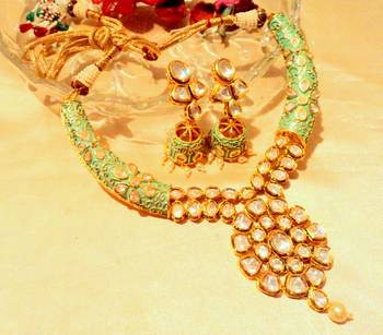 Kundanjadau  Hasli 22K Gold Plated Necklace Sets 1