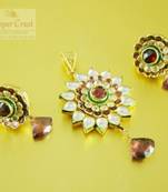 Kundan Rhodolite Pink Pendant Earring Jewellery