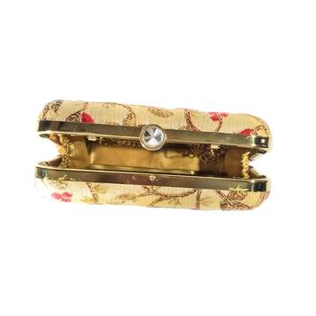 Handicraft Embroidered Party Wear Bridal Casual Box Clutch for Women Beige Single Clutch 2