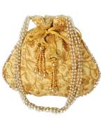 Ethnic Style Designer Partywear Clutch Bag for Women (Golden)