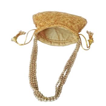 Ethnic Style Designer Partywear Clutch Bag for Women (Golden) 3