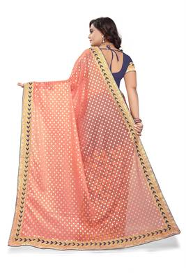 Orange Embroidered Georgette Saree With Blouse 4
