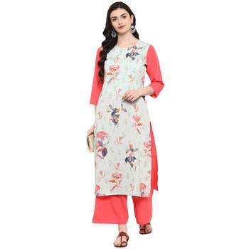 Multi Color Digital Print Straight crepe Kurta 1