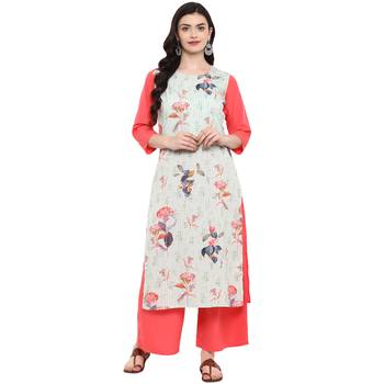 Multi Color Digital Print Straight crepe Kurta 2