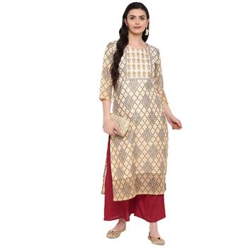 Multi Color Digital Print Straight Chanderi Kurta 1