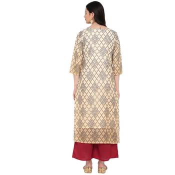 Multi Color Digital Print Straight Chanderi Kurta 3