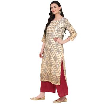 Multi Color Digital Print Straight Chanderi Kurta 4