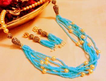 Turquoise Kundan Tanjore Necklace Sets 1