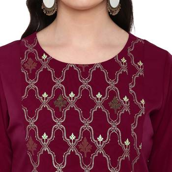 Pink Color Foil Print Straight crepe Kurta Palazzo set 5