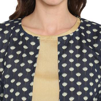 Light Gold Color Digital Print Straight polySilk Kurta Palazzo set 5