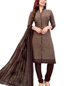 Brown Printed Crepe Salwar