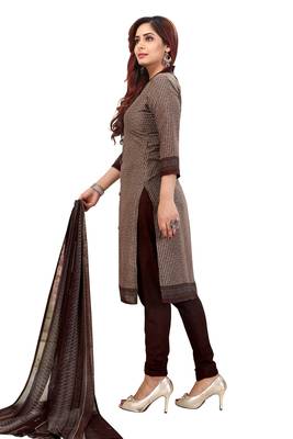 Brown Printed Crepe Salwar 3