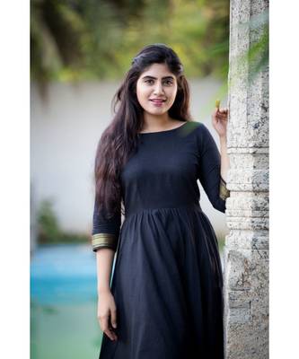 Black Cotton Fit and Flare Dress 4