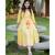 Yellow Cotton Fit and Flare Dress