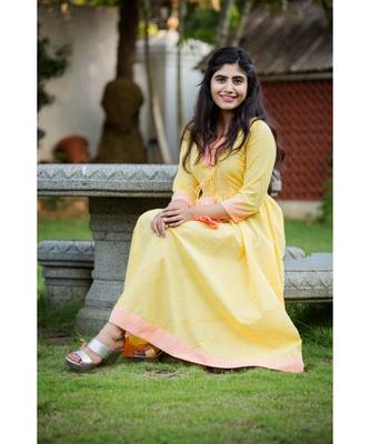Yellow Cotton Fit and Flare Dress 3