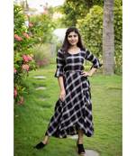 Black Rayon Fit and Flare Dress