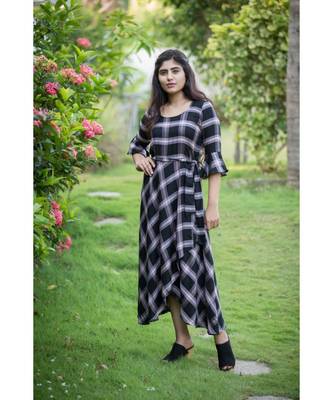 Black Rayon Fit and Flare Dress 2