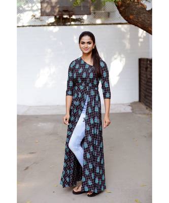 Black Cotton Fit and Flare Dress 3