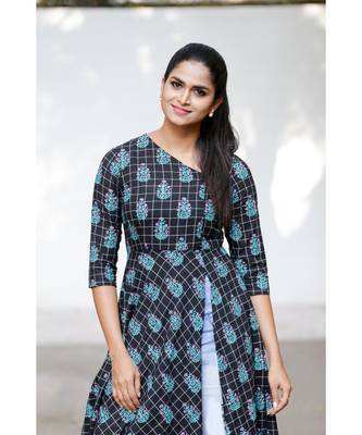 Black Cotton Fit and Flare Dress 4