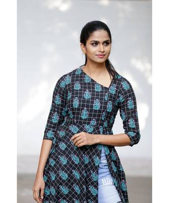Black Cotton Fit and Flare Dress 5