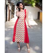 Red Cotton Aline Dress