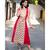 Red Cotton Aline Dress