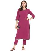 Pink Color Dyed Straight crepe Kurta