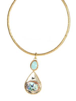 Zerokaata Pearl Drop Brass Choker Fashion Necklace 2