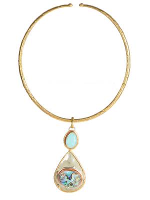 Zerokaata Pearl Drop Brass Choker Fashion Necklace 3