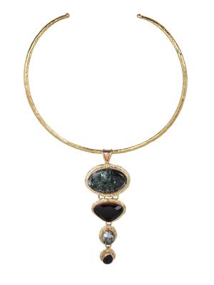 Zerokaata Seraphinite Black Clasping Choker Fashion Necklace 3