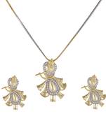 American Diamond Kanhaji Pendant Set With Earrings