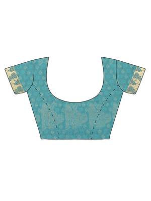 CLASSICATE from the house of The Chennai Silks Women's Blue Traditional Pure Silk Saree With Blouse 4