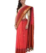 CLASSICATE from the house of The Chennai Silks Women's Magenta Pure Kanchipuram Silk Saree With Blouse