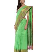 CLASSICATE from the house of The Chennai Silks Women's Green Pure Kanchipuram Silk Saree With Blouse