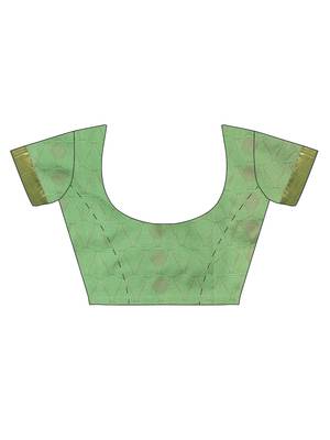 CLASSICATE from the house of The Chennai Silks Women's Green Pure Kanchipuram Silk Saree With Blouse 4