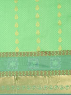 CLASSICATE from the house of The Chennai Silks Women's Green Pure Kanchipuram Silk Saree With Blouse 3