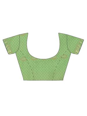 CLASSICATE from the house of The Chennai Silks Women's Green Pure Kanchipuram Silk Saree With Blouse 5