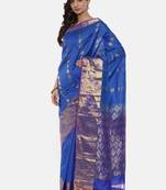 CLASSICATE from the house of The Chennai Silks Women's Blue Pure Kanchipuram Silk Saree With Blouse