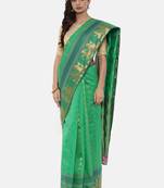 CLASSICATE from the house of The Chennai Silks Women's Green Pure Kanchipuram Silk Saree With Blouse