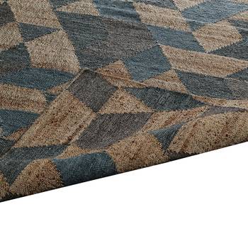 PEQURA Natural Jute Geometric Patterned Hand Woven Carpet 2